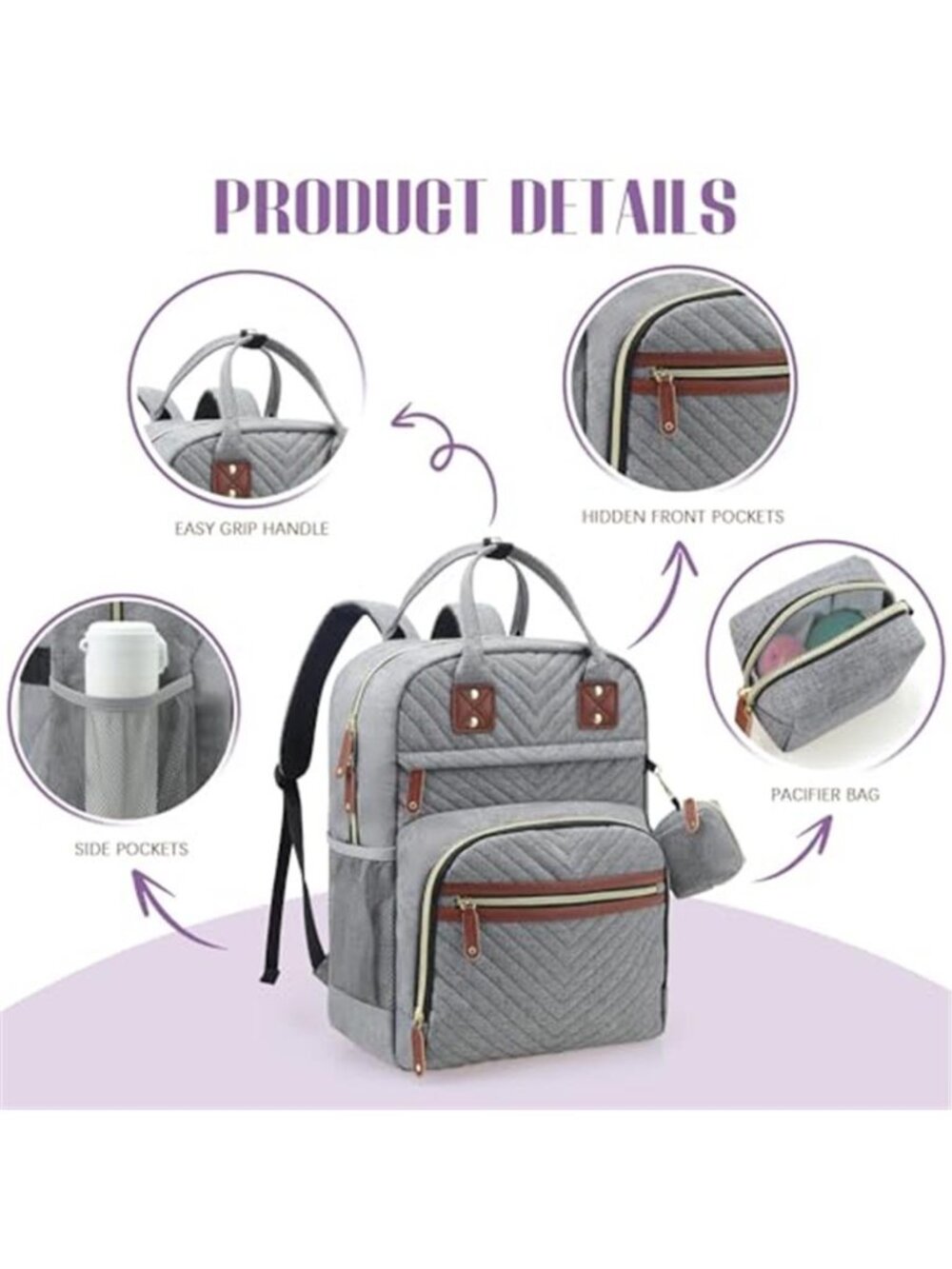 Diaper Bag Backpack Baby Essentials Travel Tote Bag | Multi function - Picture 5 of 6